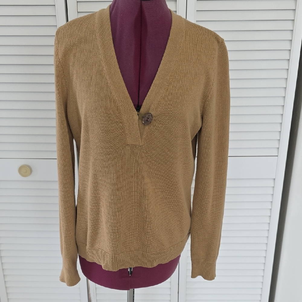 Lauren Ralph Lauren Tan Cotton Sweater Size M